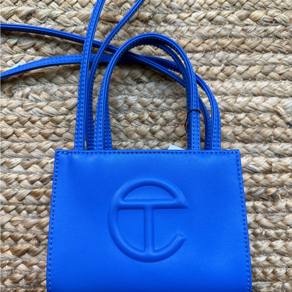 Telfar Electric Blue mini painter bag